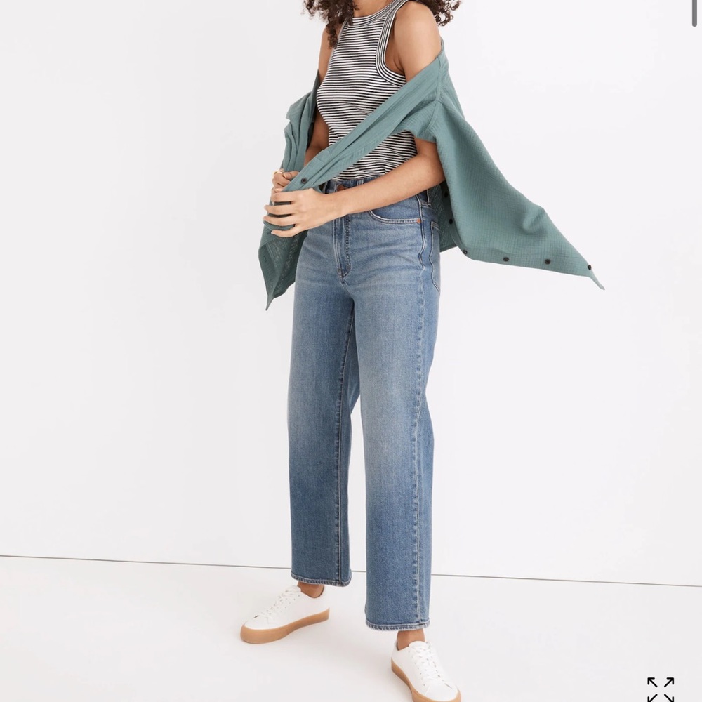 Madewell Perfect Vintage Wide-Leg Crop Jean in Montclare Wash